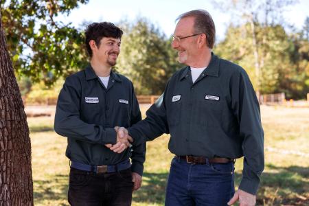 Two men shaking hands